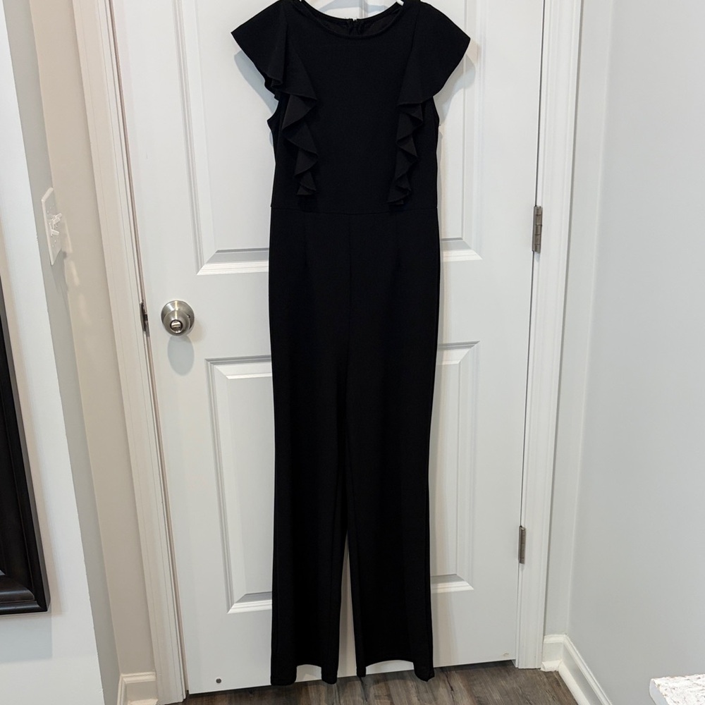 Elegant Black Ruffle Jumpsuit